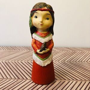 Hobby Lobby 2023 Native American Girl Holding Bird Harvest Thanksgiving
